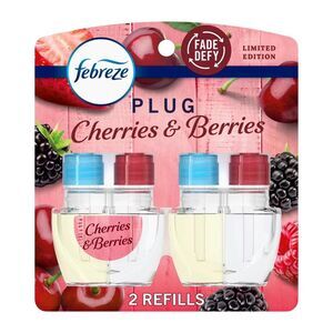 Febreze CHERRIES and BERRIES  Scented Plug Refills Air Freshener 2 Refills NEW